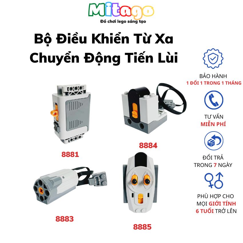 Combo mô hình điều khiển từ xa động cơ tương thích 9686 technic, dòng education bảo hành 1 đổi 1