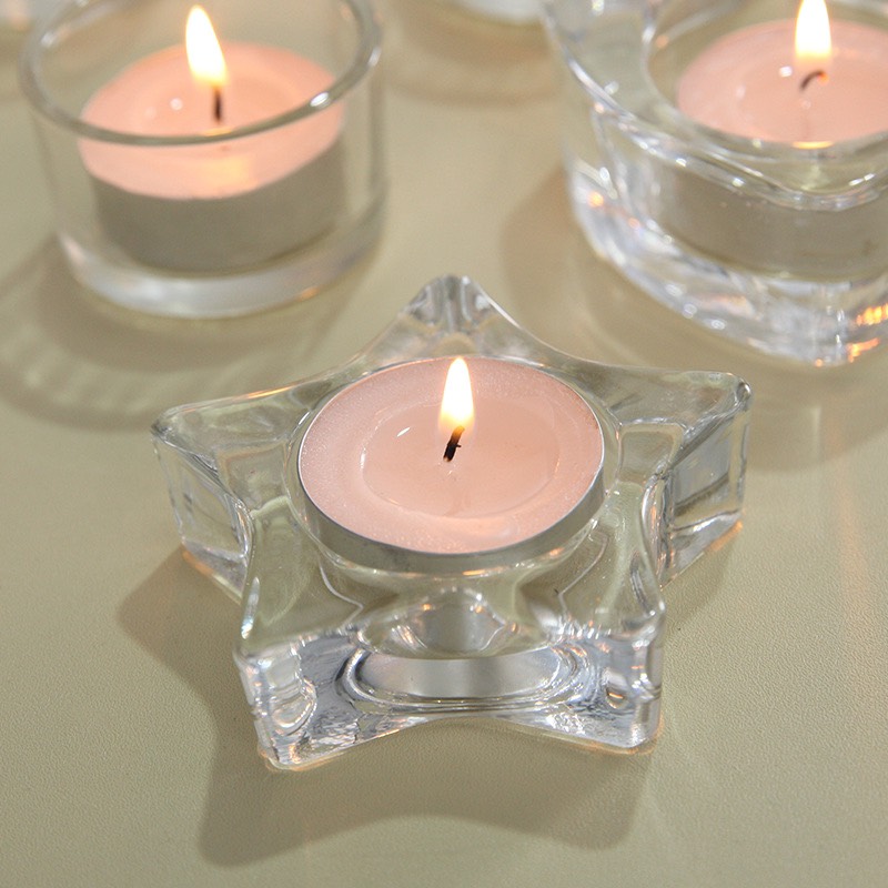 Ly Đựng Nến Thủy Tinh. Chân Nến Ngôi Sao Cao 2cm Trang Trí Nhà Cửa Sang Trọng