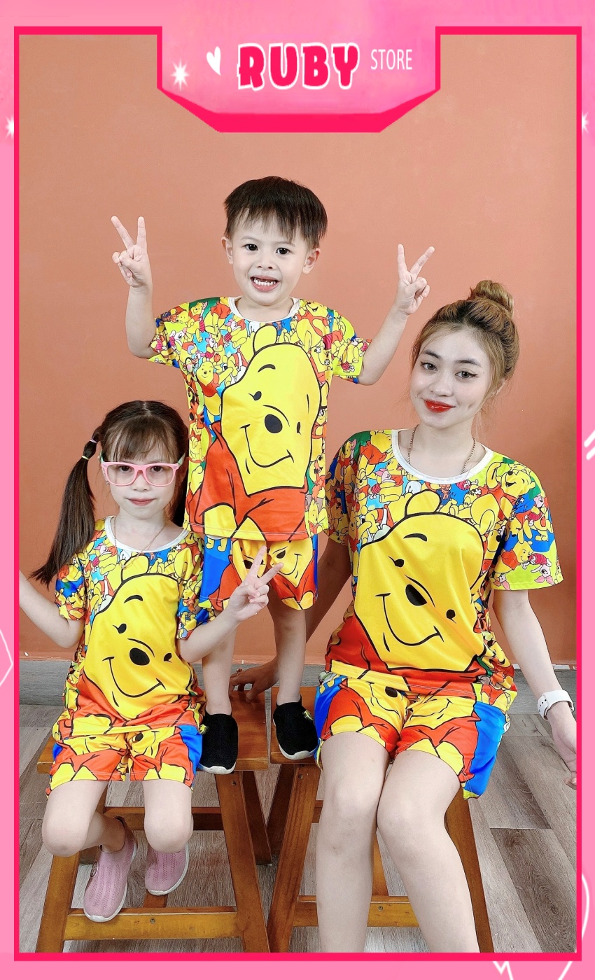 Set bộ họat hình gấu pooh big size cho bé trai bé gái 🛑 đồ bộ mặc nhà 🛑 đồ bộ thun mặc nhà 🛑 đồ bộ gia đình 🛑 đồ bộ nữ 🛑 đồ bộ cho mẹ và bé 🛑 đồ bộ giá rẻ 🛑 rubystorevn