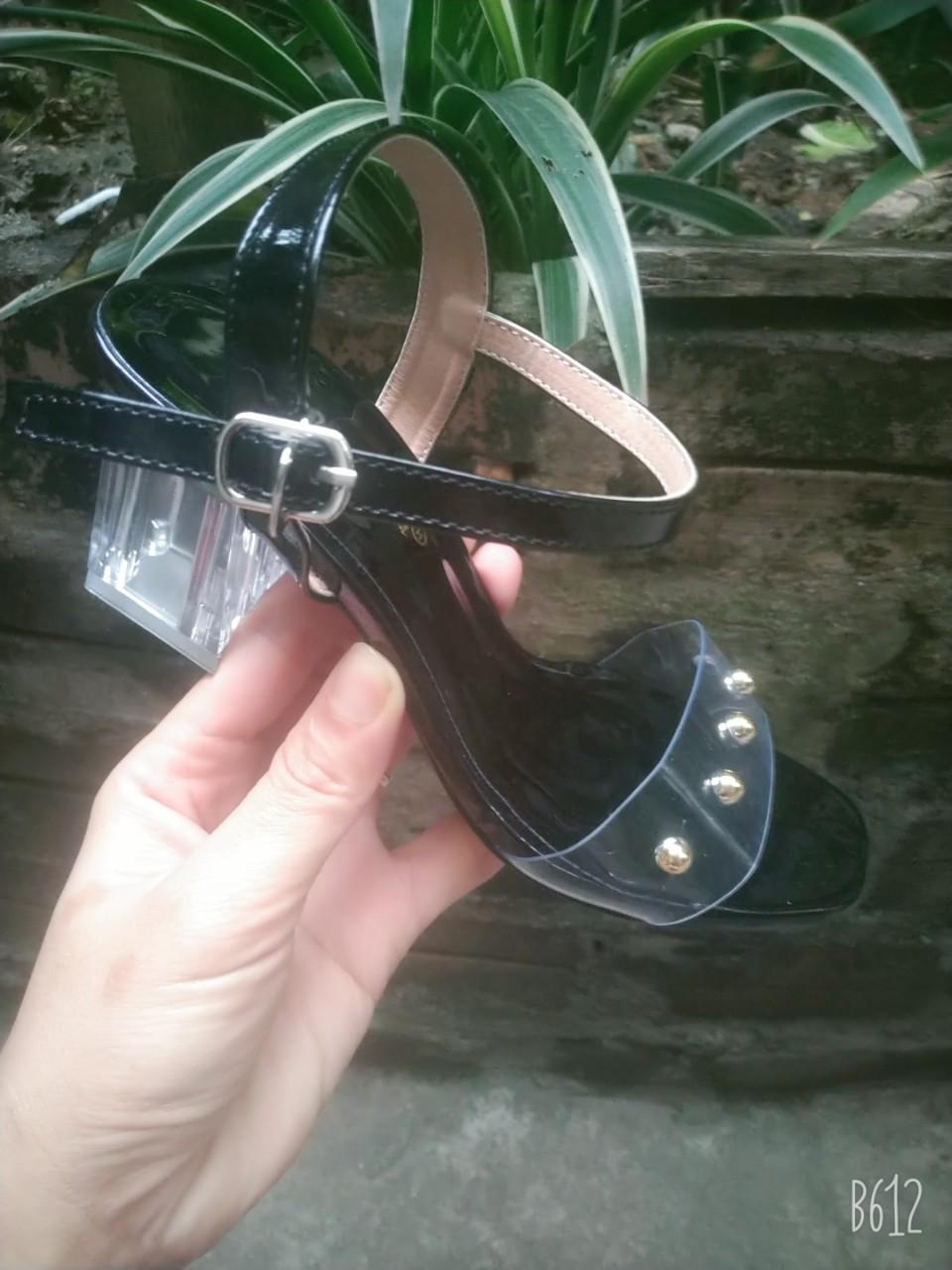 giày sandal 5 phân - quai đính đá gót trong (M6)