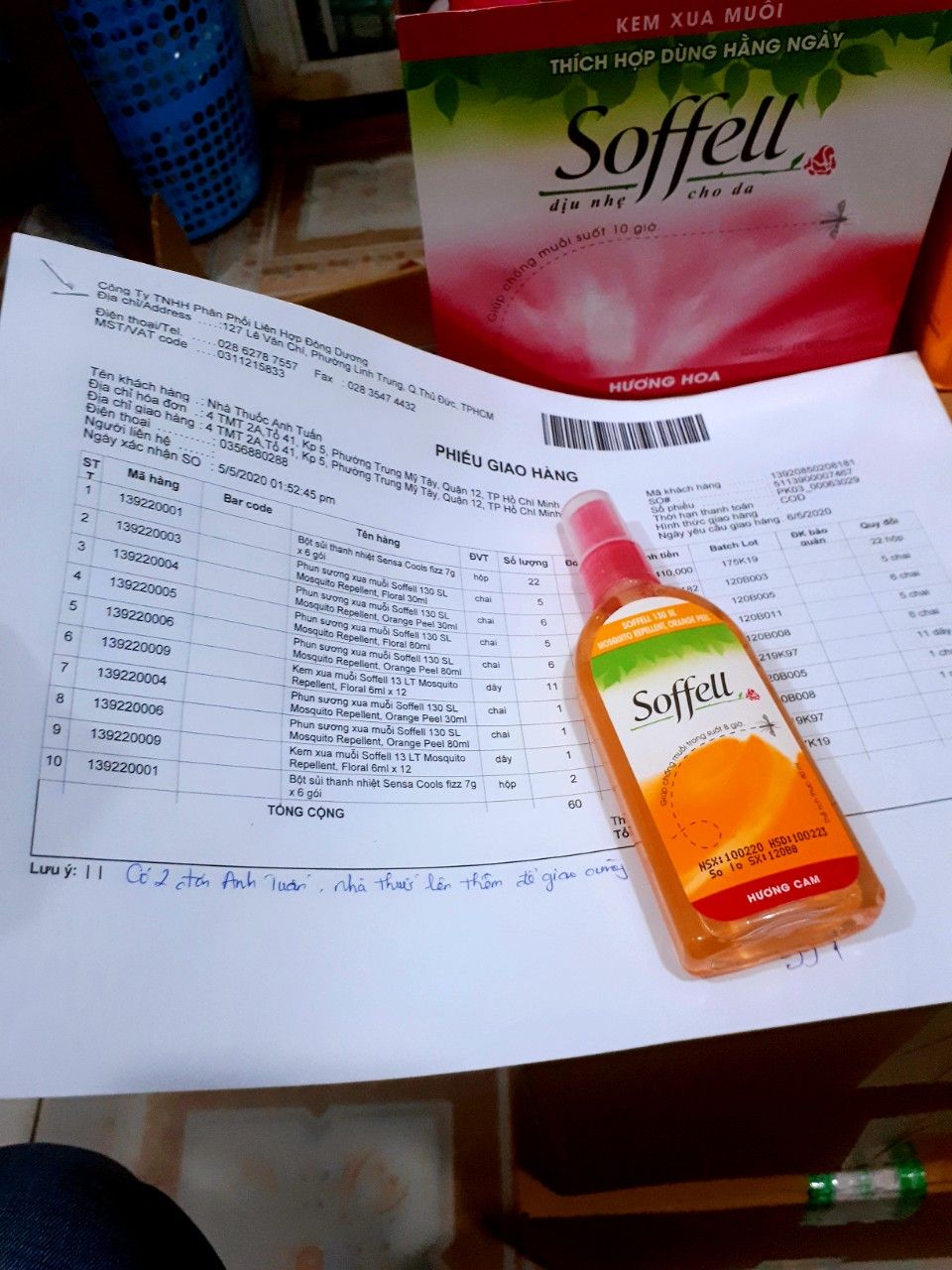 Xịt muỗi SOFFELL dạng phun sương chai lớn 80ml