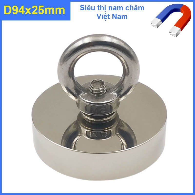 Nam châm cứu hộ d94x28mm hút siêu khỏe, giữ đồ tối đa lên đến 450kg