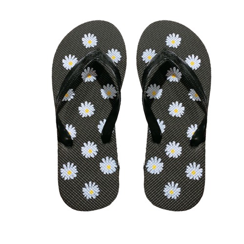 Dép nữ xỏ ngón thời trang in hình bông cúc, đi làm, đi chơi, đi trong nhà, hoặc mang đi trong văn phòng