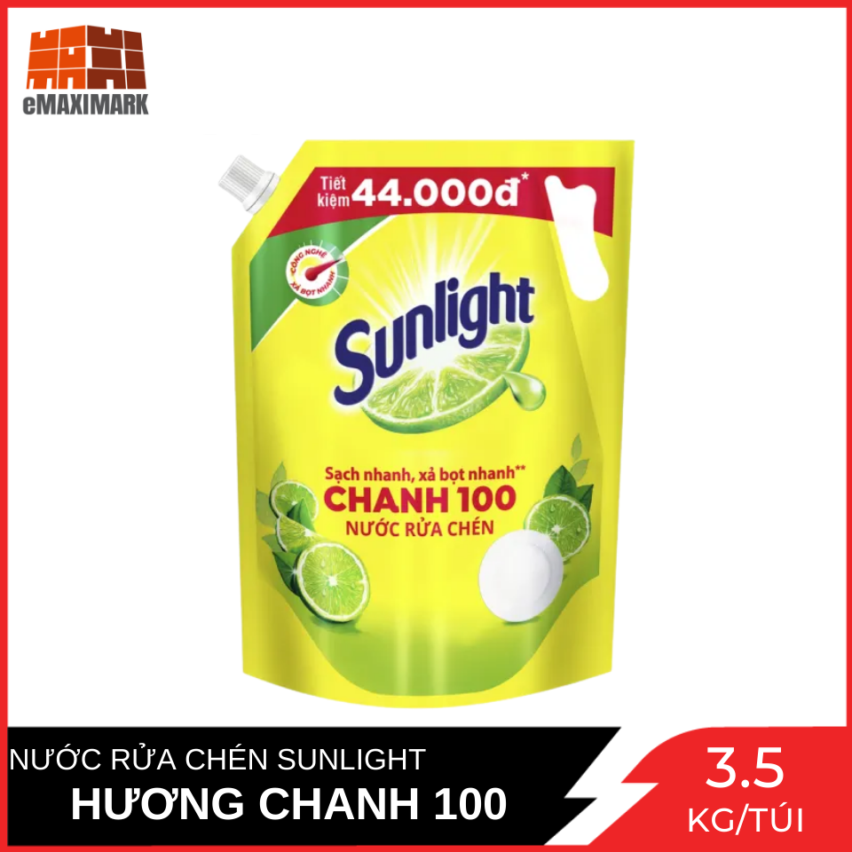 [New Product] Sunlight Lemon Dishwashing Liquid 100 Bags 3.1 kg