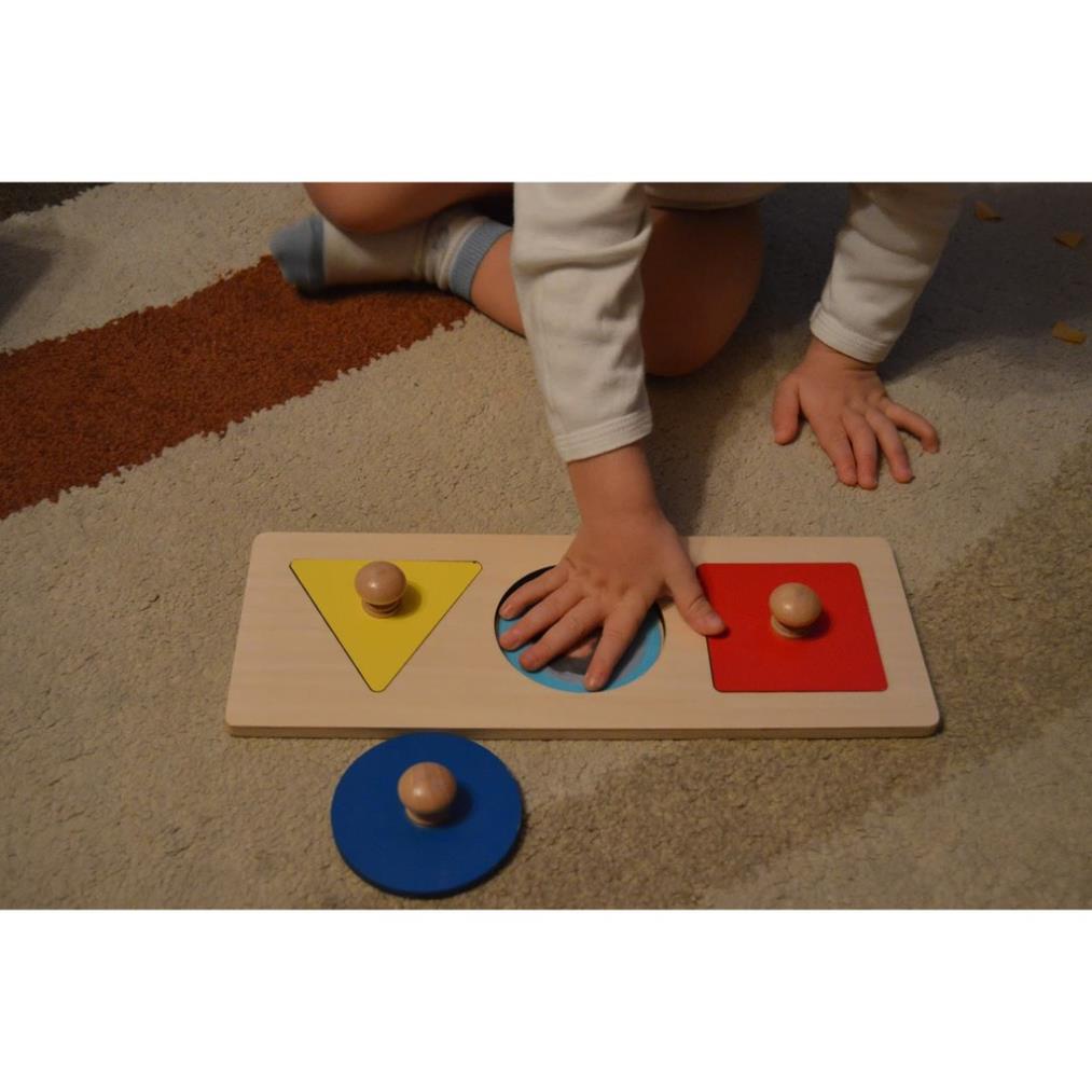 Ghép hình 3 hình cơ bản Montessori - Basic Shapes Puzzle