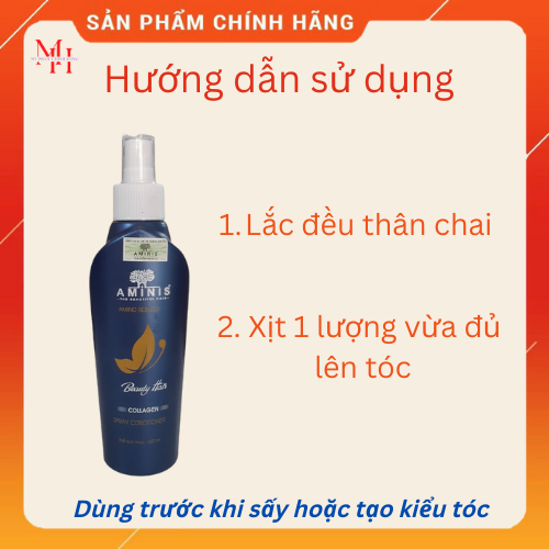 Xịt dưỡng phục hồi chăm sóc tóc Aminis 220ml