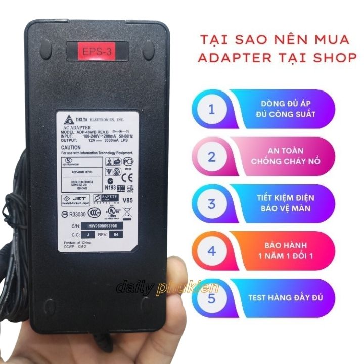 Adapter nguồn cho màn hình Dell 12V 3.33A