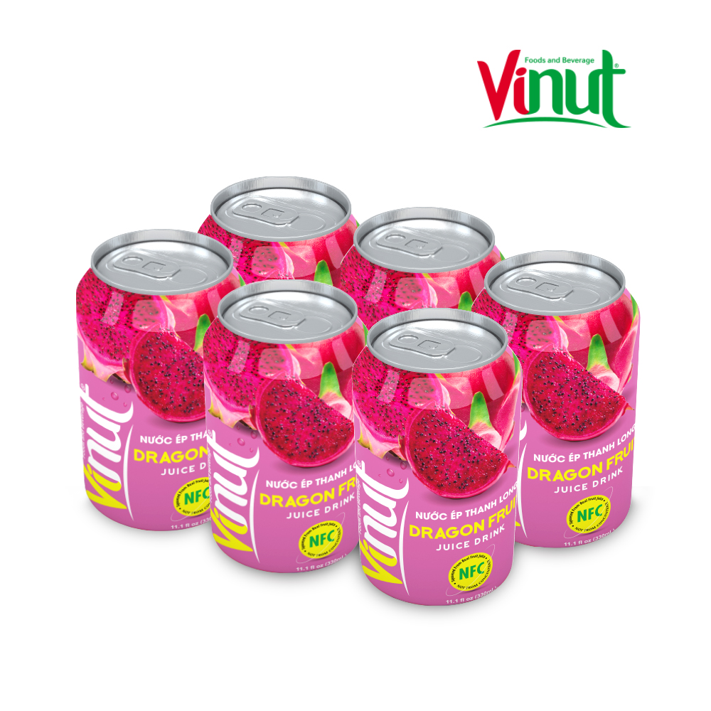[LỐC 6 LON] Nước Ép Thanh Long Vinut 330ml