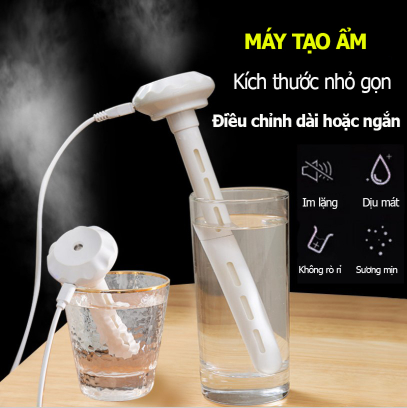Máy phun sương tạo ẩm mini cá nhân, không giới hạn bình chứa, công nghệ phun sương nano siêu nhỏ và mịn, không gây tiếng ồn- Sài Gòn Tech