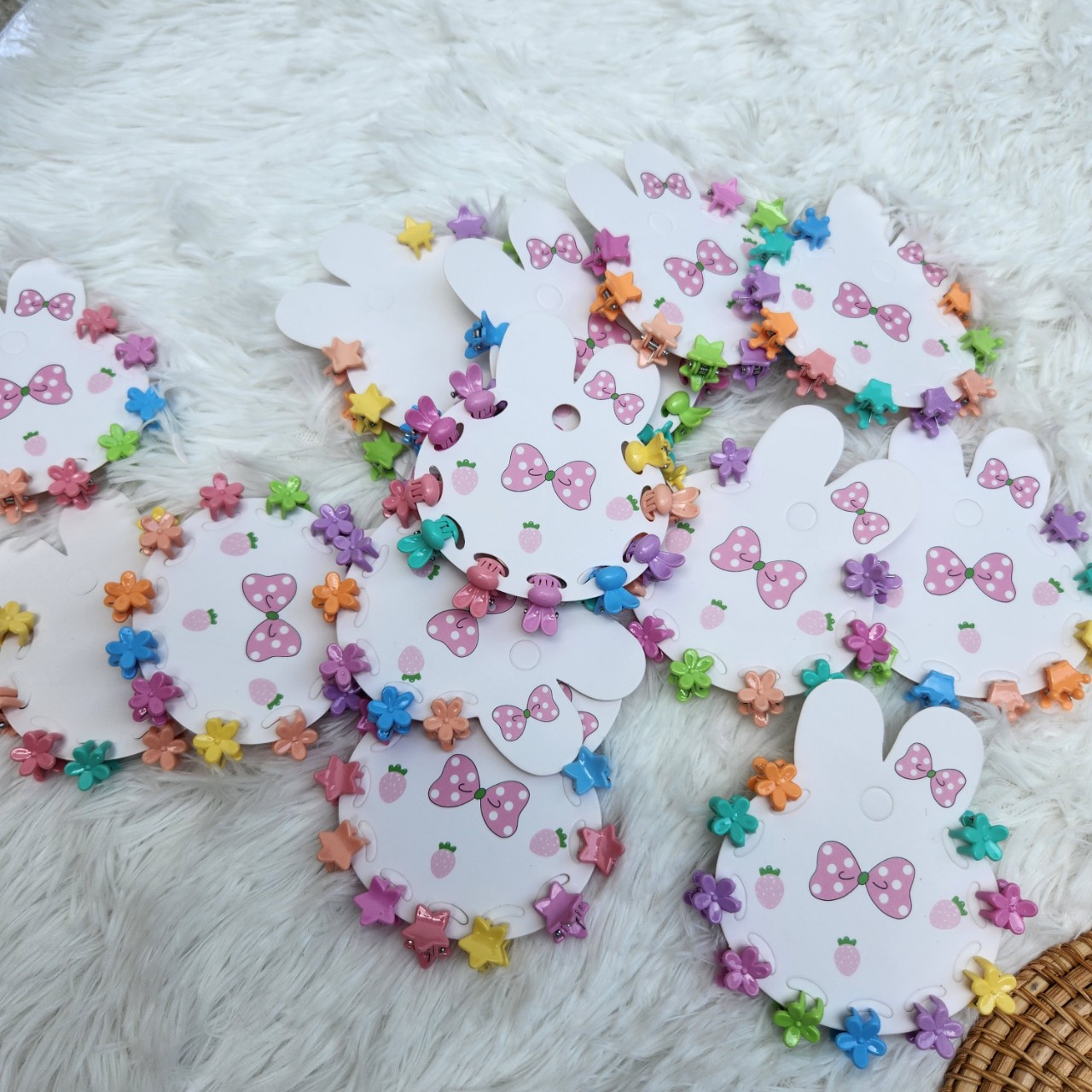 Set 10 kẹp tóc mini hình bông hoa hình thú xinh xắn dành cho bé gái