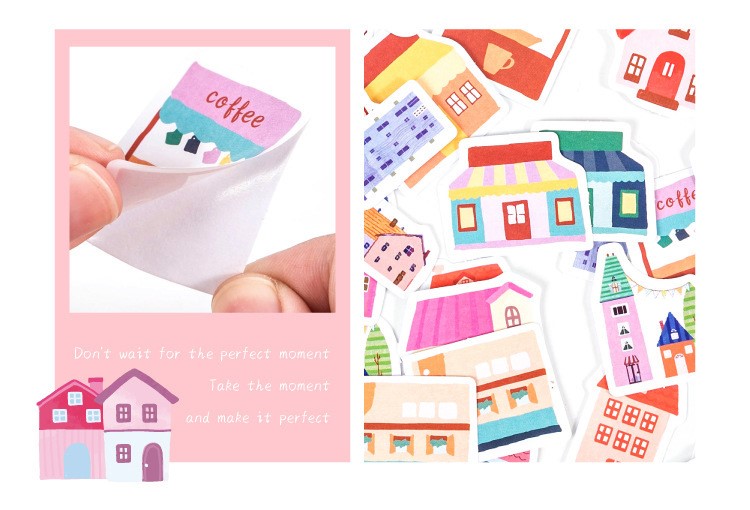 Hộp 46 stickers hình ngôi nhà