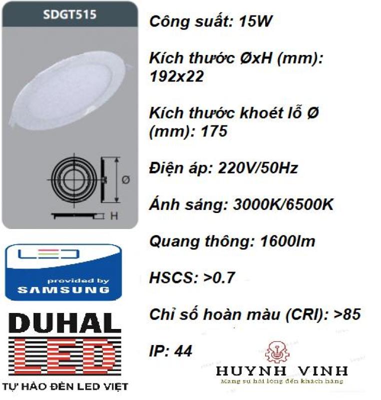 ĐÈN LED SAMSUNG PANEL ÂM TRẦN 15W DUHAL - SDGT515