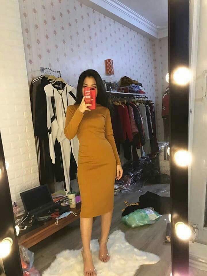 [HCM]Váy boddy cổ lọ tay dài