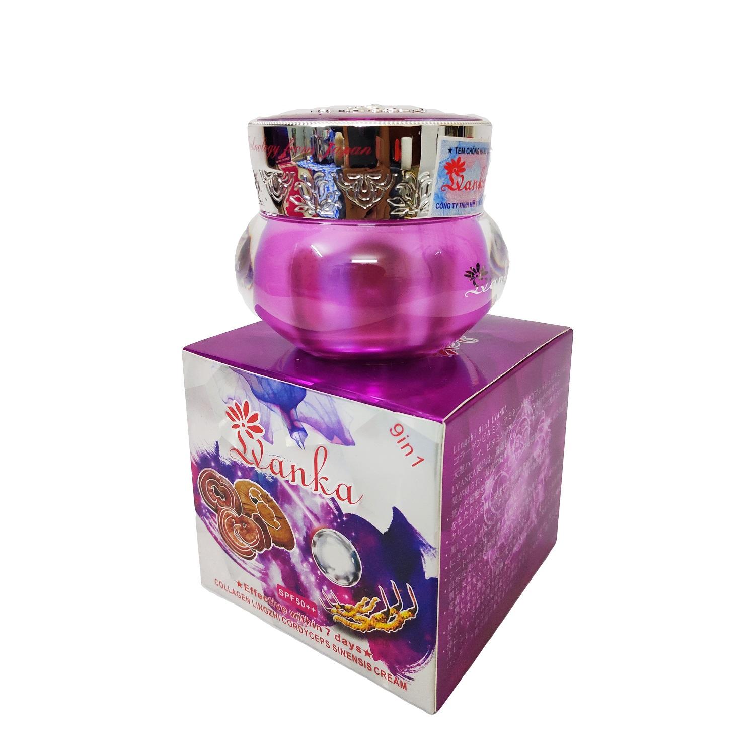 Kem dưỡng trắng da cao cấp LVANKA Collagen LINHZHI và Đông Trùng Hạ Thảo