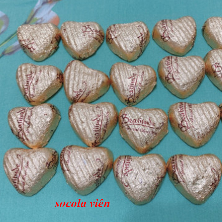 Socola Đen Viên Hình Trái Tim Túi 20 Viên