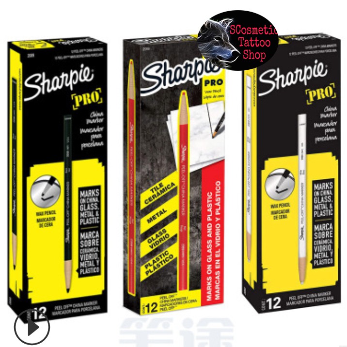 CHÌ ĐÁ💗FREESHIP💗Chì Kẻ Mày Không Trôi-SHARPIE PRo -Đen Đỏ Trắng-USA