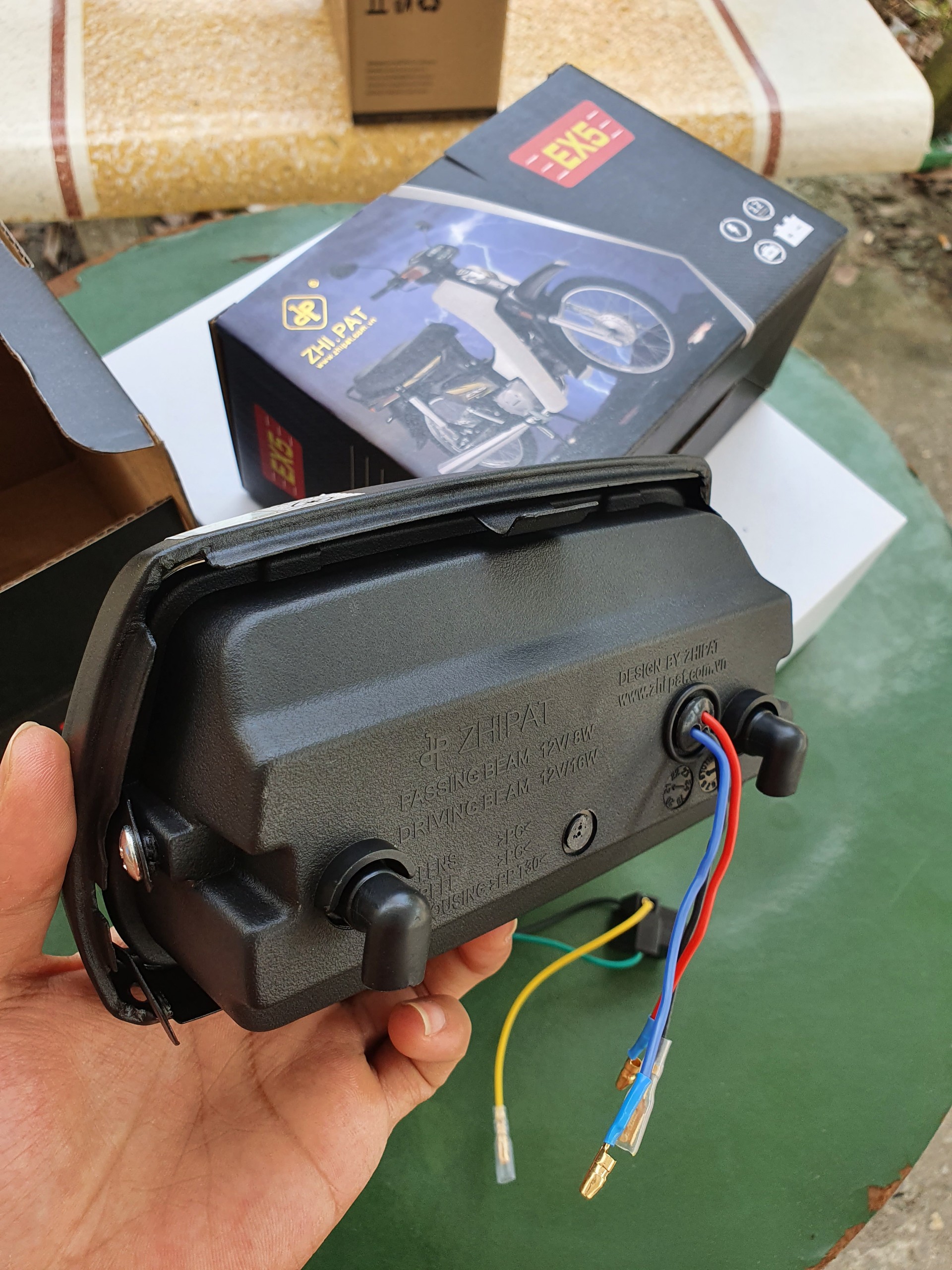 Led pha 2 tầng zipat cho xe honda dream (honda ex5)