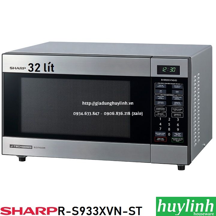 [Trả góp 0%]Lò vi sóng điện tử Sharp R-S933XVN-ST - 32 lít