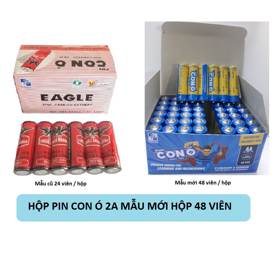 Pin tiểu AA Con Ó R6P-UM3 (hộp 48 viên, mẫu mới) - Pin 2A