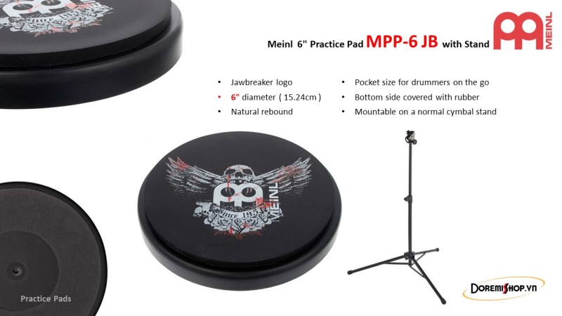 Mặt trống tập kèm chân đỡ Meinl MPP-6 JB