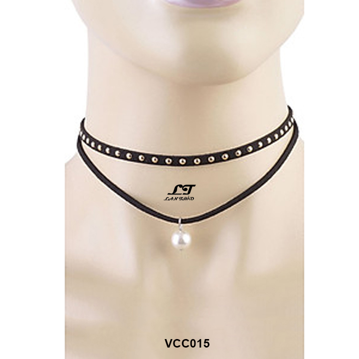 Vòng cổ choker 2 tầng hạt châu VCC015