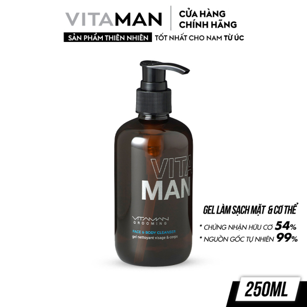 Gel Làm Sạch Mặt Và Toàn Thân Dành Cho Nam Vitaman Grooming Face & Body Cleanser 250ml cao cấp