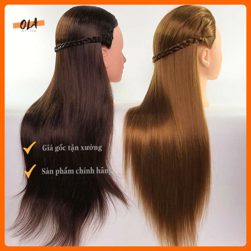Đầu canh đầu ma nơ canh học tập cắt tóc giá rẻ 70% tóc thật cắt uốn tạo kiểu màu vàng - mỹ phẩm ola