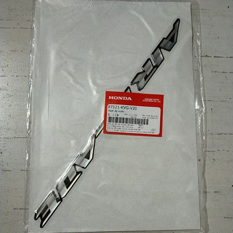 Tem chữ nổi honda air blade ab 110 fi 2009 2010