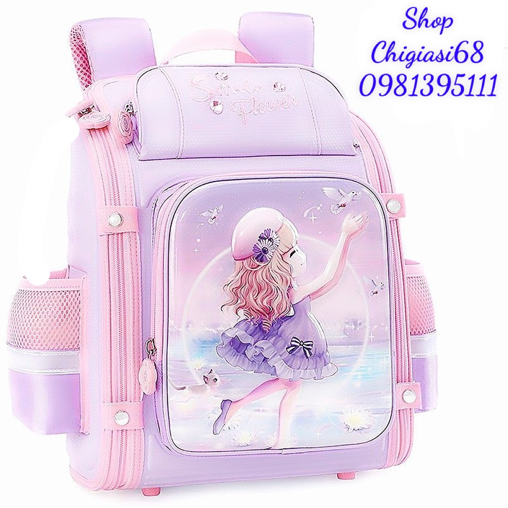 Balo Chống Gù A Mẫu Mới Cho Bé Gái Cấp 1