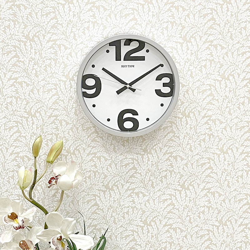 Đồng hồ treo tường Rhythm CMG471NR66 Basic Wall Clocks (Bạc)