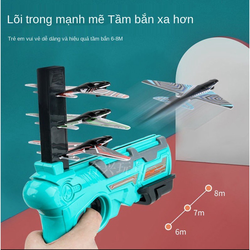 [HCM]Sung đồ chơi máy bay bắn đan dành cho trẻ em dùng không chiến đấu tay đôi có thể làm nổ bọt.