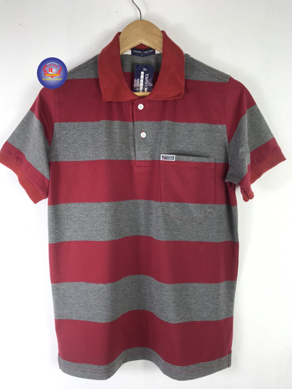 Áo polo nam trung niên tay ngắn ba sọc thời trang nam vải đẹp bền màu hút mồ hôi