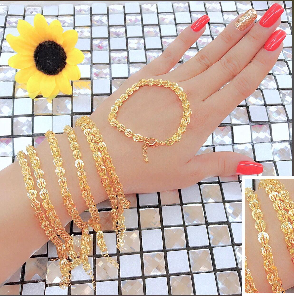 Lắc tay nữ phụng xòe xi dát vàng 18k cao cấp