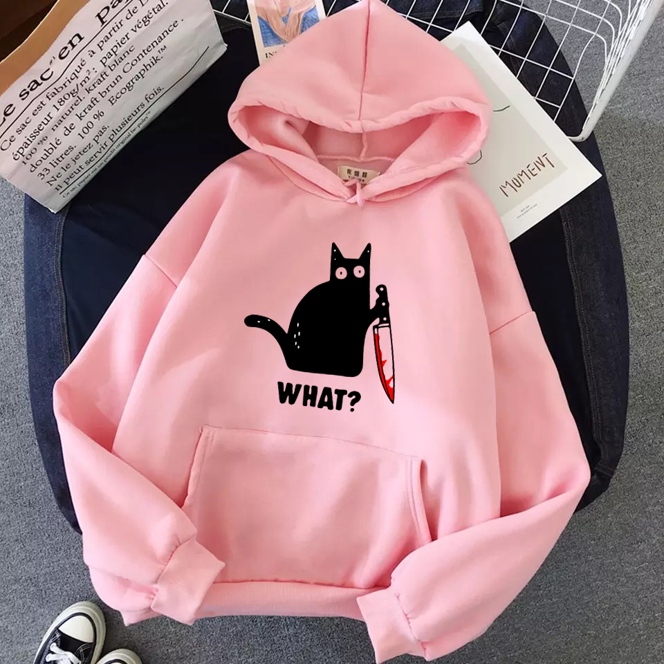 [Hoàn Tiền 15%] ÁO HOODIE IN KNIFE CAT (NHIỀU MÀU)