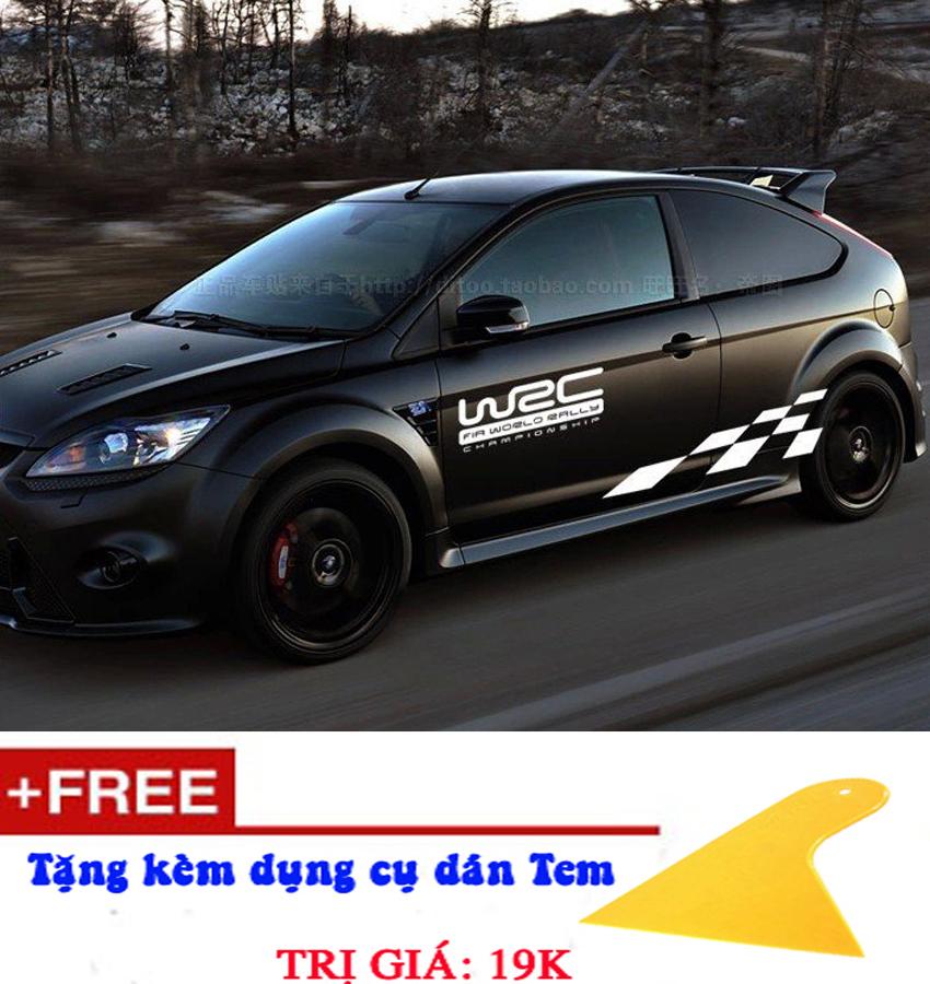 Bộ tem dán sườn xe Caro D-149 ( Trắng )