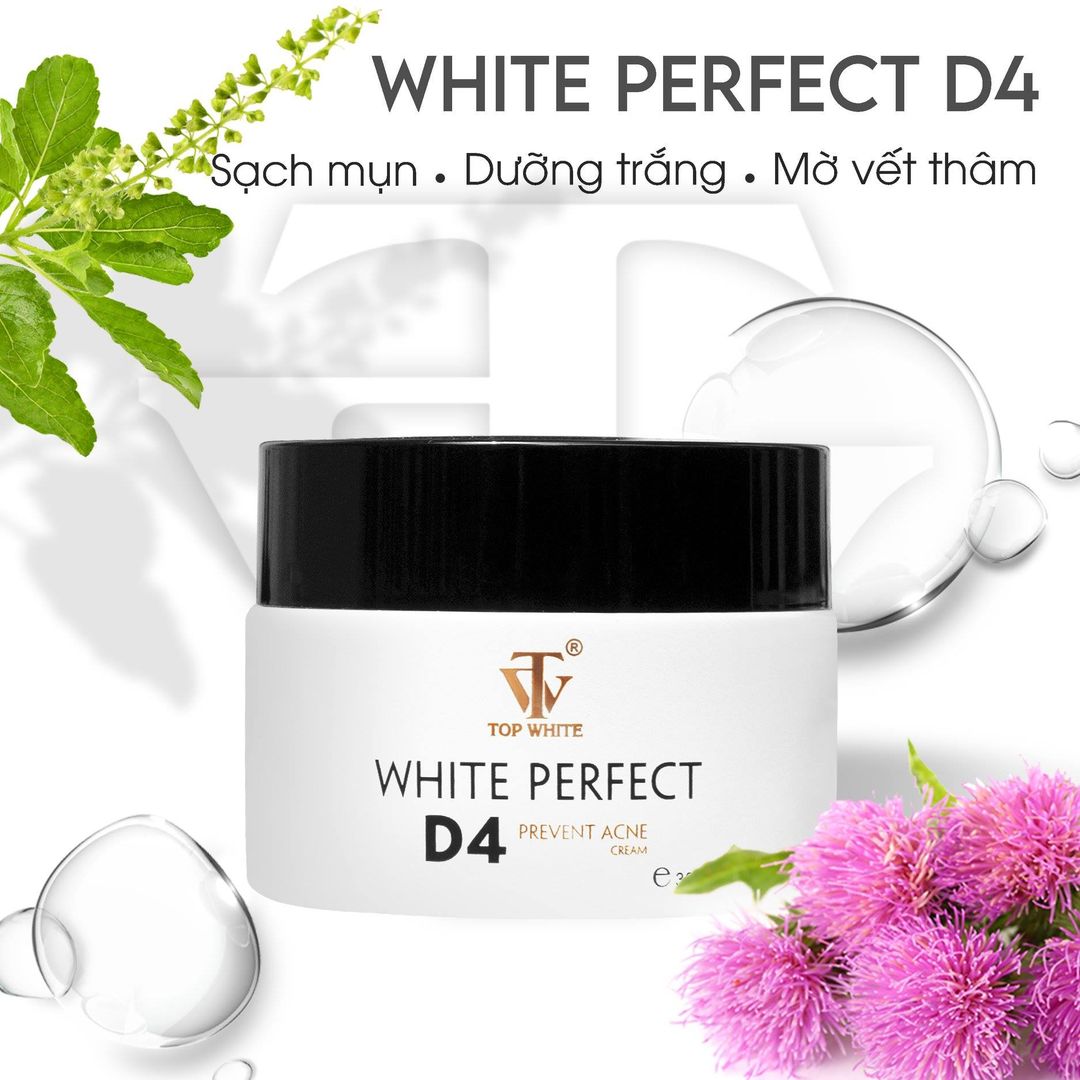 Kem Ngừa Mụn Mờ Thâm Top White D4