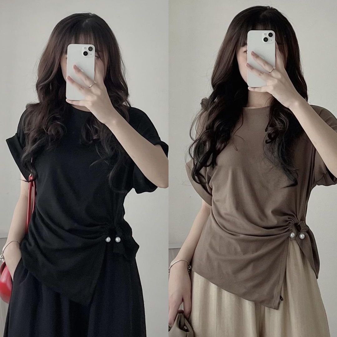 Áo thun tay lật dúm eo, Áo thun kiểu Tesoro clothes