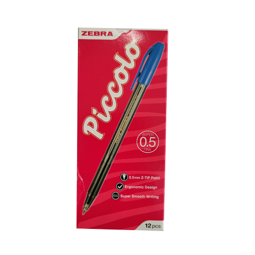 Bút Bi Zebra Piccolo 0.5mm Chính Hãng Nhật - Viết Êm Mượt, Ra Mực Đều, Nhanh Khô Chống Lem, Nét 0.5 Rõ Đẹp; Đầu Bi Bền Hạn Chế Tắc Mực, Không Đứt nét - Mực Xanh/Đen/Đỏ - Thân Nhỏ Gọn Dễ Cầm, Kẹp Cài Tiện Mang Theo - Học tập/Văn phòng - 1 Cây