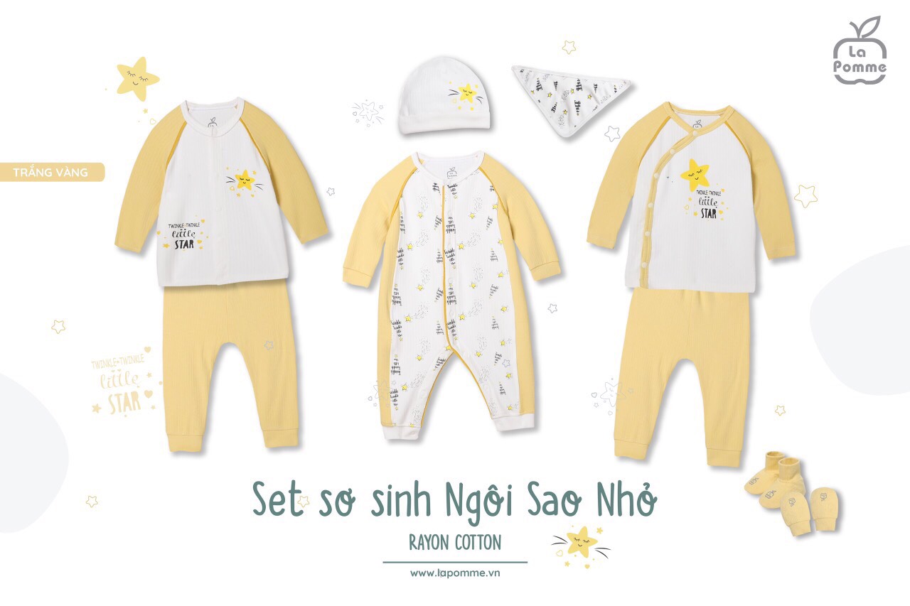 Mũ sơ sinh họa tiết La Pomme