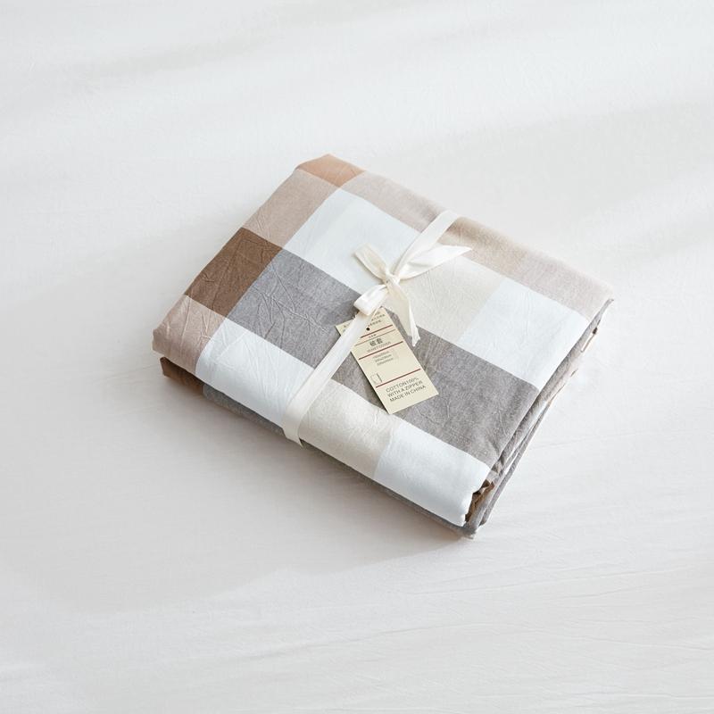 100% Cotton Bông Giặt Nước Đơn Chiếc Vỏ Chăn 1.8 M Giường Hai Người 200X230 100% Cotton Giản Lược Kẻ Sọc Duy Nhất Sinh Viên Vỏ Chăn