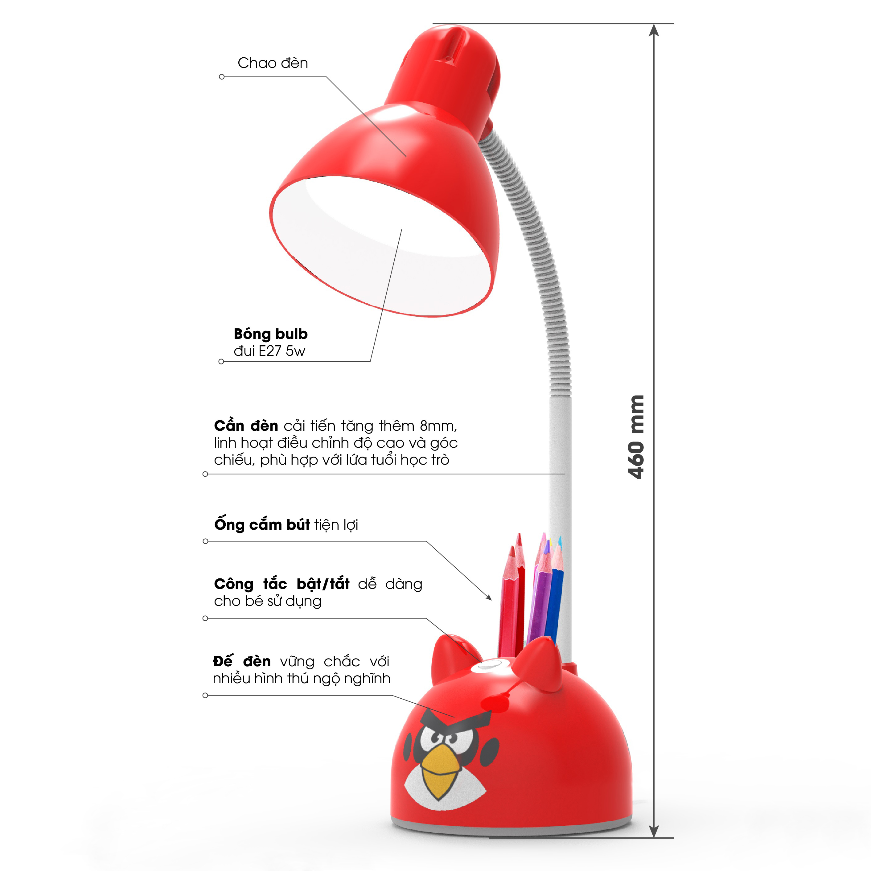 Đèn bàn LED học sinh chống cận Rạng Đông RD-RL-27.LED