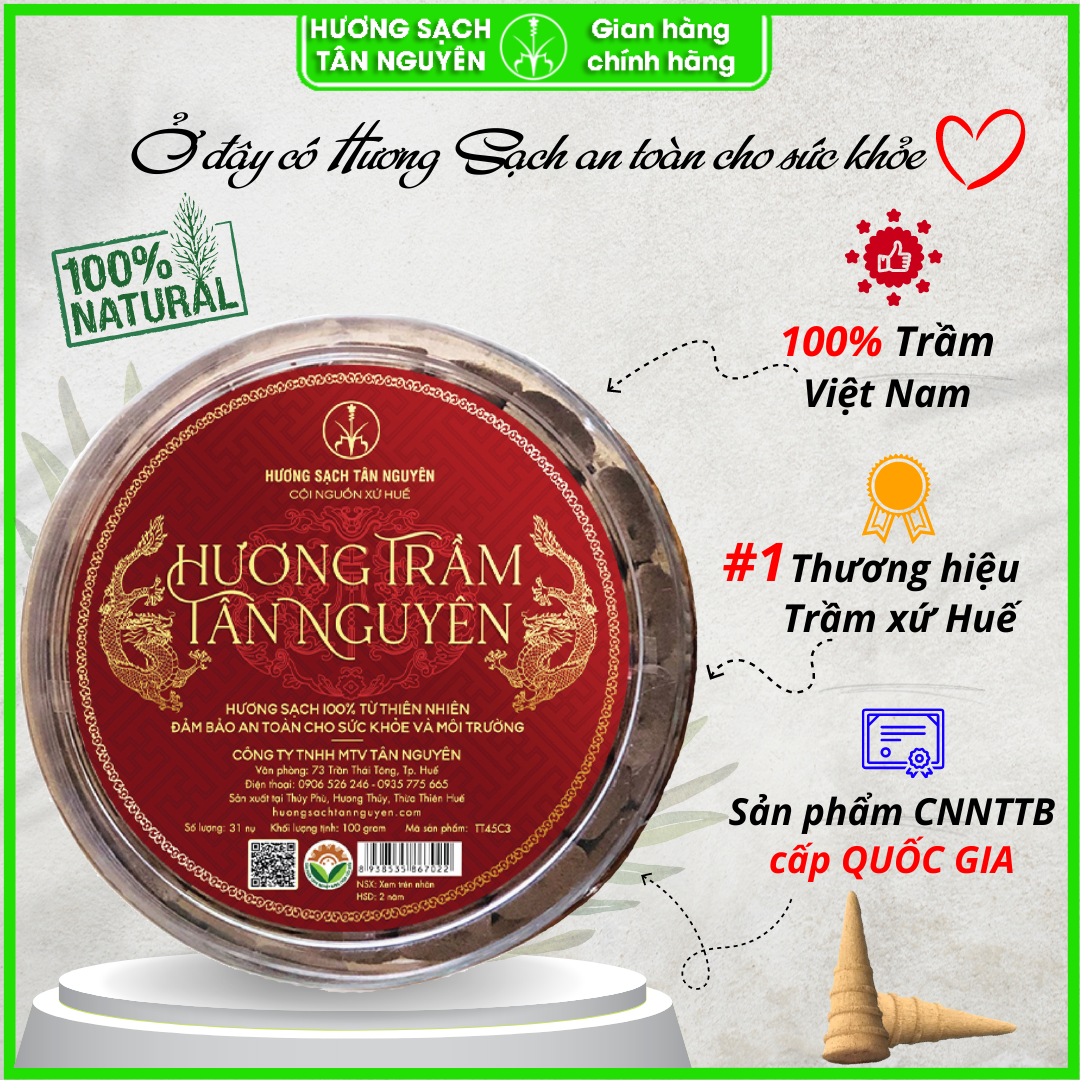Nụ trầm hương huế sạch ( trầm hương  thật , mỗi hộp 40 viên ).
