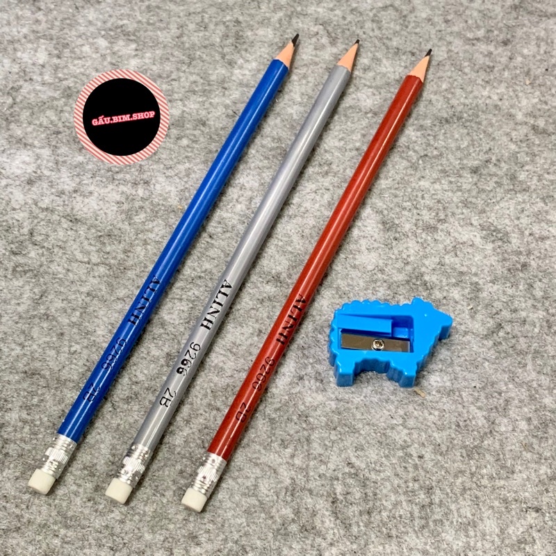 [Giá Sỉ] Búi chì gỗ 2B Alinh (Hộp mica 12 chiếc)