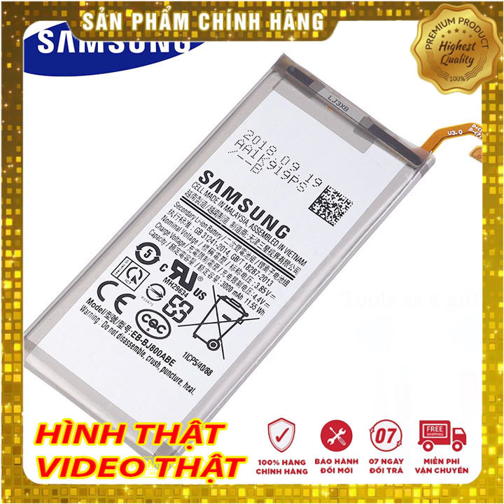 Pin samsung galaxy a6 j6 j8 2018 a600 j600 j800 eb-bj800abe 3500mah zin + tặng keo dán pin