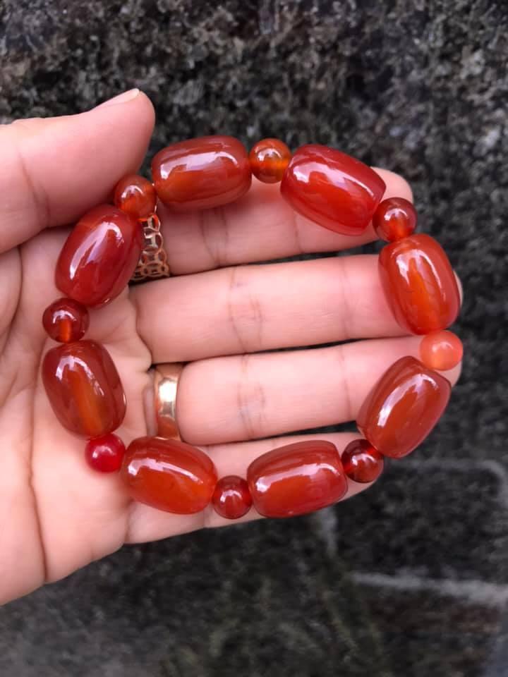 [HCM]VÒNG TAY LU THỐNG MIX HẠT TRÒN ĐÁ MÃ NÃO ĐỎ