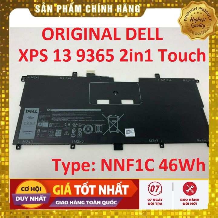 Pin laptop dell nnf1c xps 13 9365 46wh 2-in-1 touch - pin zin bảo hành 6 tháng*