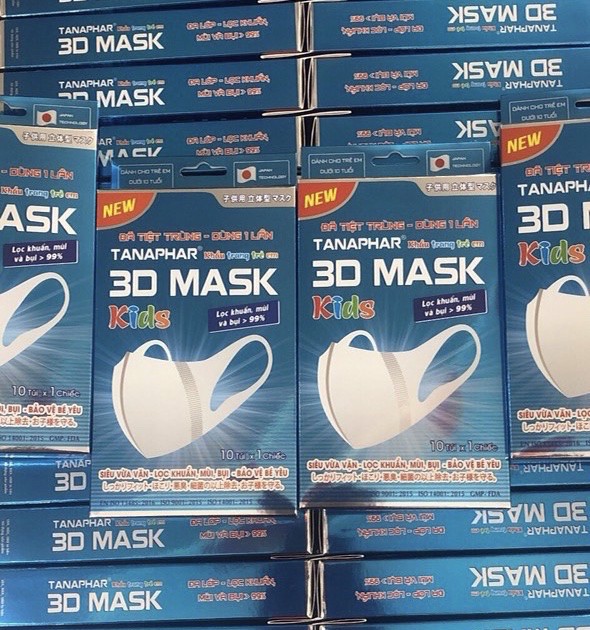 Khẩu trang TANAPHAR kid 3D MASK cho trẻ em ( hộp 10 cái)