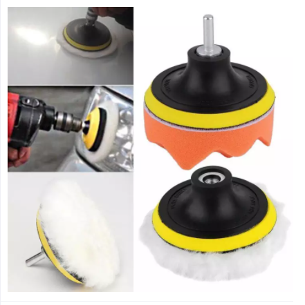 [HCM]Bộ đế gắn + lông cừu + xốp đánh bóng 5 inches (125mm) 3 món đánh bóng ô tô