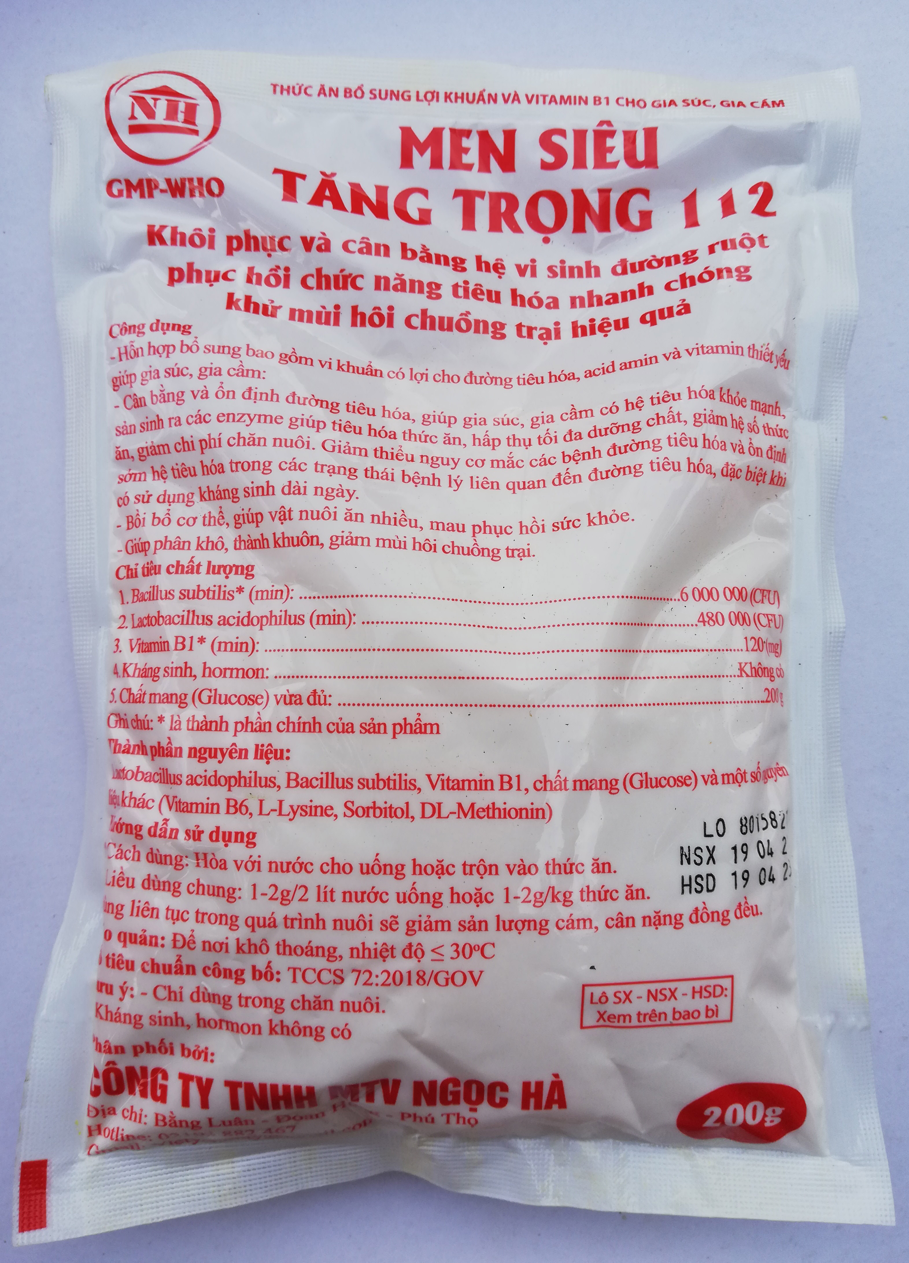 1 gói Men Siêu Tăng Trọng 200g