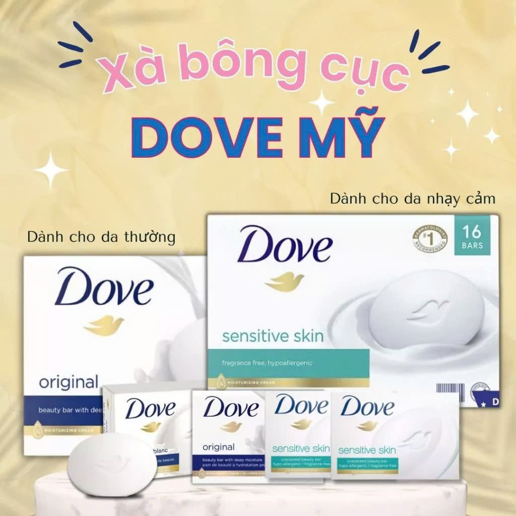 [HÀNG MỸ] Xà bông cục Dove Mỹ Original/ Sensitive 106g